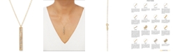 EFFY Collection EFFY&reg; Greek Key Vertical Bar 18" Pendant Necklace in 14k Gold & Rhodium-Plate